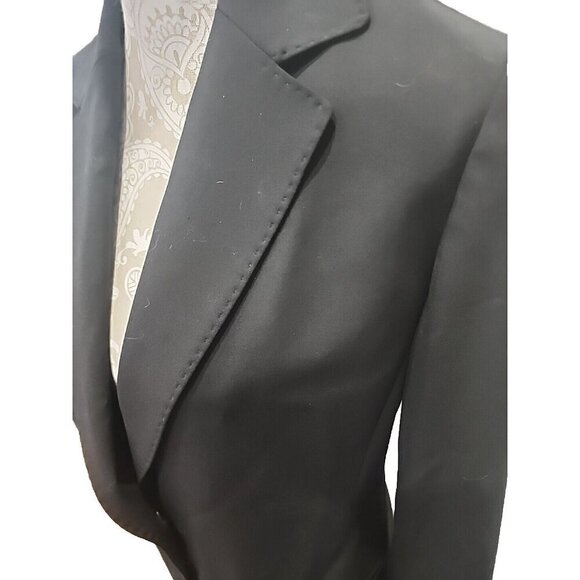 Lafayette 148 New York Black Wool 2 Button Career Blazer Women's 8 - Picture 2 of 10